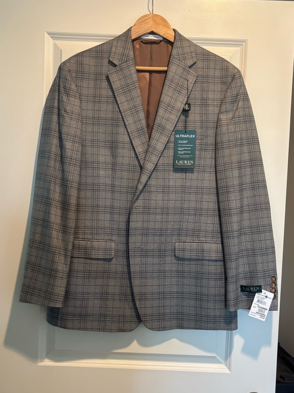 Brand new Ralph Lauren Men's Gray Plaid Sport Coat